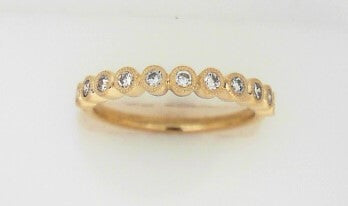 Ladies 14 Karat Yellow Gold Diamond Stackable Band With 0.29Tw Round H/I Si2 Diamonds Size 6.5