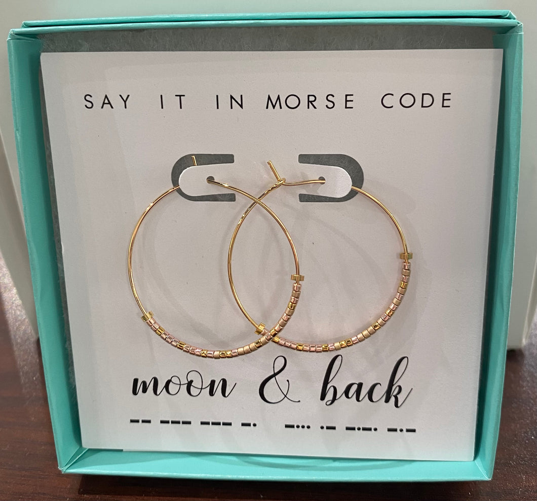 Moon & Back Earrings- Hoop
