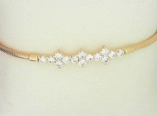 Ladies 14 Karat Yellow Gold Diamond Flexible Bangle  With = 0.90Tw Round G/H SI2 Diamonds 6.75