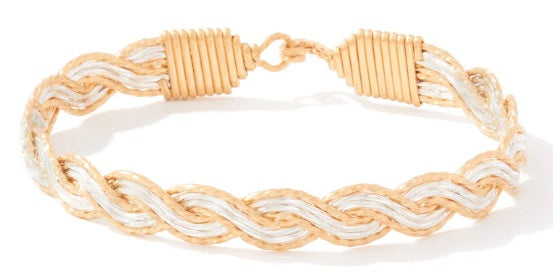 Light The Way Bracelet - 14K Gold Artist Wire and Sterling Silver 7.50