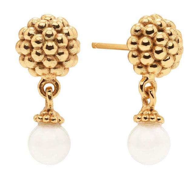 Berry Drop Stud Earrings - Pea