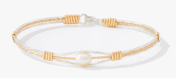 Guardian Angel Bracelet- 14 kt Gold Artist Wire & Silver- Size 7.5