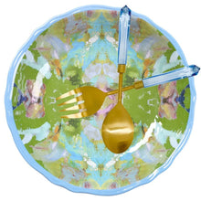 Load image into Gallery viewer, Stained Glass Green Melamine Serving Bowl
