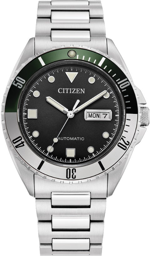 MEN CITIZEN AUTO WR100 SS BRAC BLCK