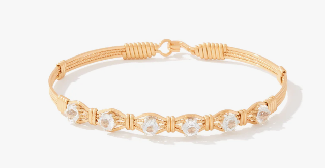 You Are My Sunshine Bracelet- 5 Stones- 14Kt Gold Artist Wire- Size 7.5 - April, August, June, November And December Stones