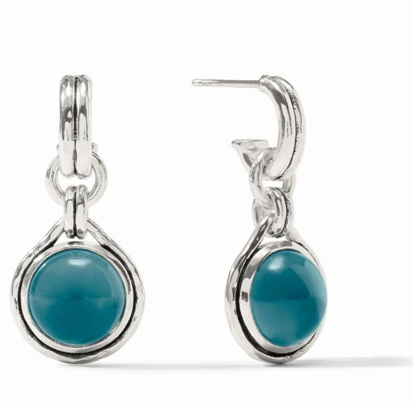 Solara Hoop & Charm Earring - Iridescent Montana Blue