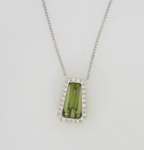 Ladies 14 Karat Yellow Gold Peridot With 0.97Tw Various Shape Peridot And 0.12Tw Round H/I Si2 Diamonds With 18
