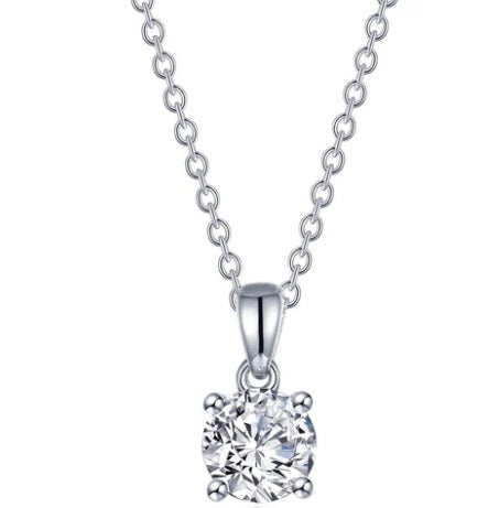 Sterling Silver 1.25 CTW 4-Prong Solitaire Necklace Lassaire Stones With 20