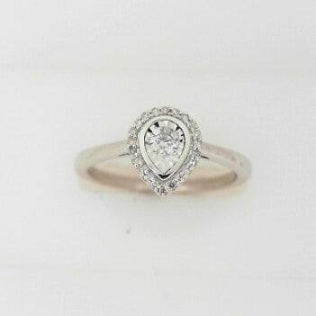 Ladies 14 Karat White Gold  Diamond Engagement Ring with  0.16tw Round H/I SI3 Diamonds Size 7