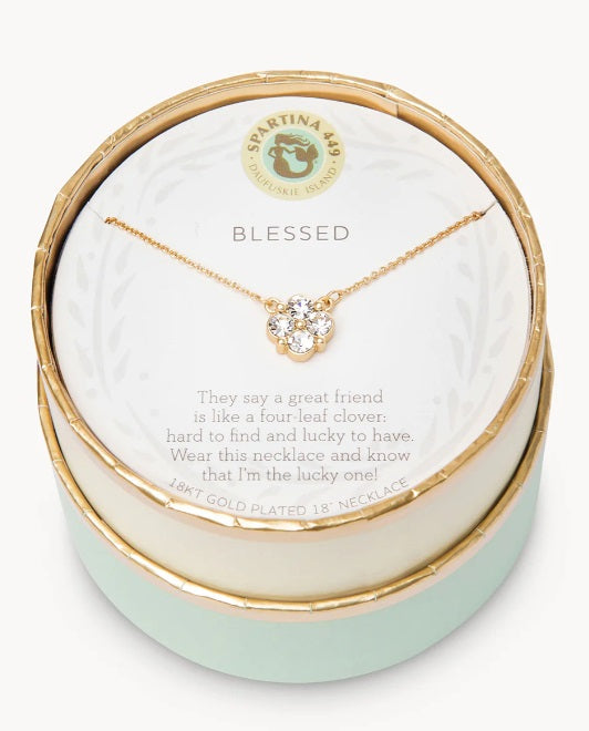 Sea La Vie Necklace Blessed Crystal Clover