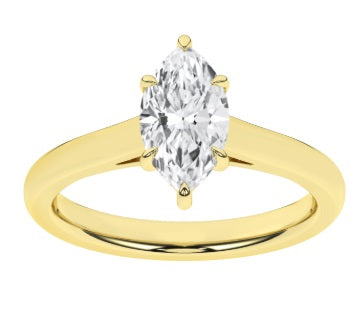 Ladies 14 Karat Yellow Gold Diamond Solitaire Engagement Ring With = 1.00Tw Marquise F VS1 Diamond Lab Grown IGI Certification #55J271222508 Size 7