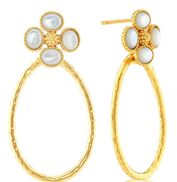 Clover Teardrop Earrings - MOP