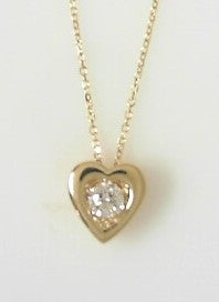 Ladies 14 Karat Yellow Gold Diamond Slider Necklace With = 0.32Tw Round G/H SI2 Diamonds 18