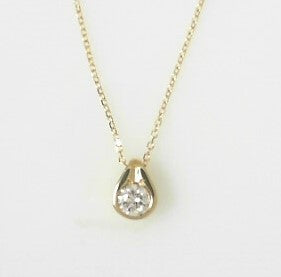 Ladies 14 Karat Yellow Gold Diamond Slider Necklace With = 0.31Tw Round G/H SI2 Diamonds 18