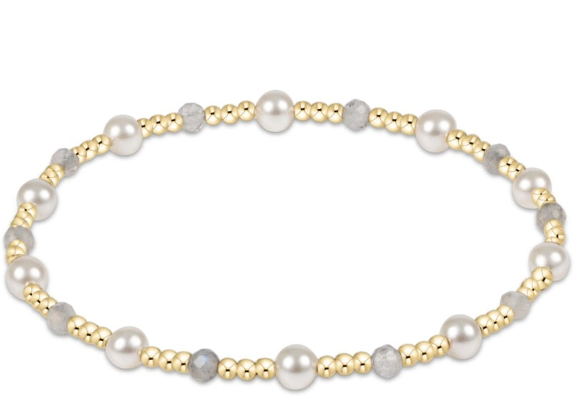 Pearl Sincerity Pattern 4Mm Bead Bracelet - Labradorite