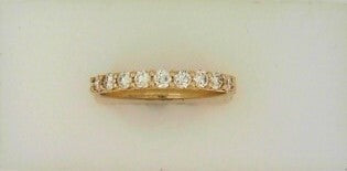 Ladies 14 Karat Yellow Diamond Band With = 0.47Tw Round G/H Si2 Diamonds Size 7.5