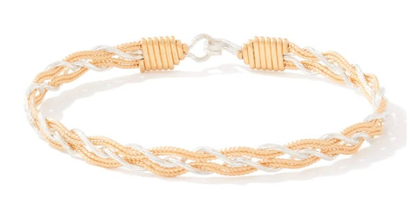 Kindred Spirits - Bracelet 14K Gold Artist Wire and Sterling Silver 7.50