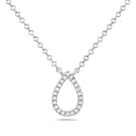 Ladies 14 Karat White Gold Diamond Pear Shape Pendant  With 0.06Tw Round H/I Si2 Diamonds with 18