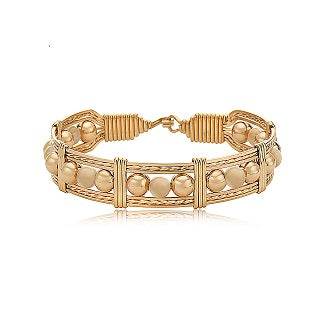 Dream In Color Bracelet- 14K Gold Artist Wire Gold Bead- Size 7.0