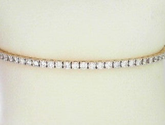 Ladies 14 Karat Yellow Gold Diamond Flexible Bangle  With = 1.65Tw Round G/H SI2 Diamonds 7