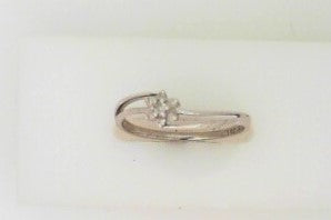 Ladies Sterling Silver Diamond Promise Ring With 0.07Tw Round H/I Si2 Diamonds Size 7