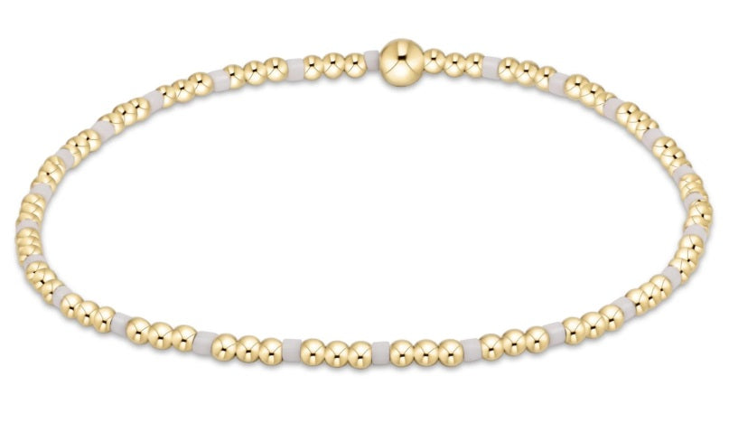 Hope Sincerity Pattern 2mm Bead Bracelet - White
