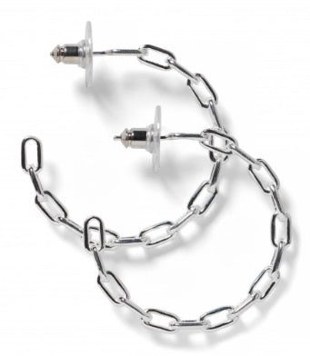 Sterling Silver Palmer Hoop Earrings 40mm