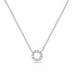 Ladies 14 Karat White Gold Diamond Circle Pendant With 0.13Tw Round H/I Si2 Diamonds With 18