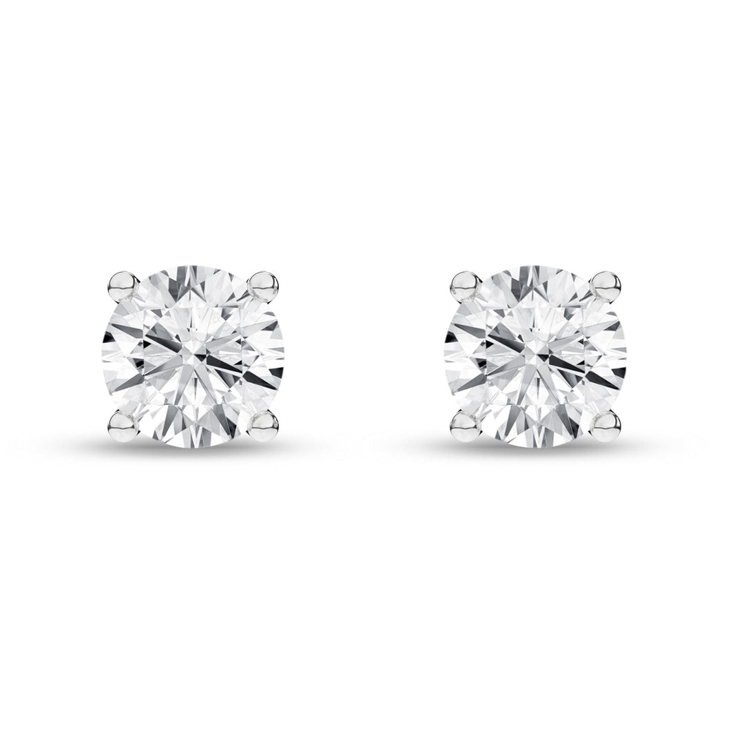 Ladies 14 Karat White Gold Diamond Studs With 0.50Tw Round E/F VS2 Diamonds Lab Grown IGI #Certification 17J261452502