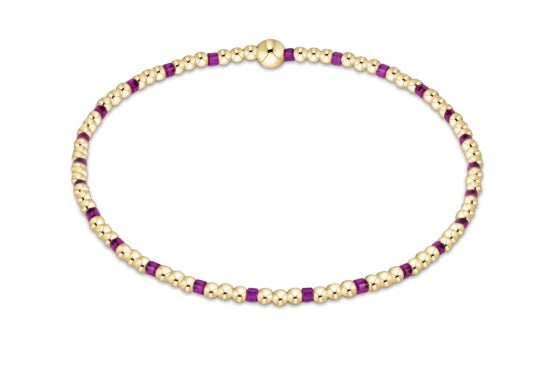egirl Hope Sincerity Pattern 2mm Bead Bracelet - Fuchsia