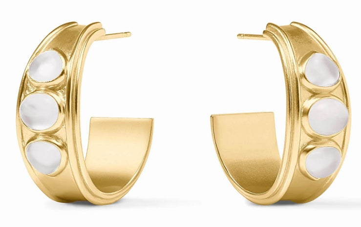 Dolce Stone Hoop - Iridscent Clear Crystal  Medium