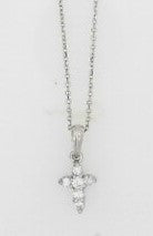 Ladies 14 Karat White Gold Diamond Cross Necklace With = 0.14Tw Round G/H SI2 Diamonds With 16