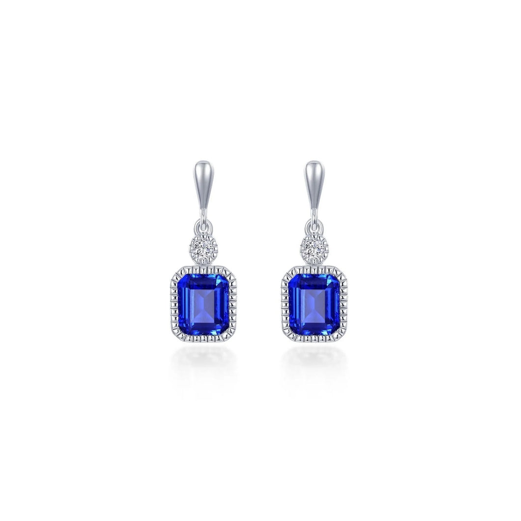 September Birthstone Earrings Sterling Silver Rhodium Plated 1.82 Ctw With Simulated Stone And Lassaire Stone