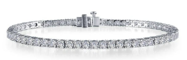 Sterling Silver Rhodium Plated Tennis Bracelet with 3.25 CTW Lassaire Stones 7.25