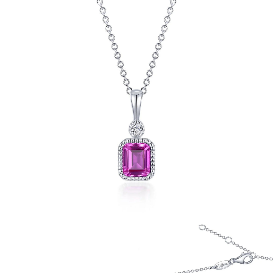 October Birthstone Necklace Sterling Silver Rhodium Plated 0.91 Ctw With Simulated Stone And Lassaire Stone 20