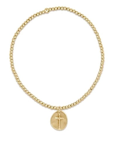 Classic Gold 2mm Inspire Small Gold Charm Bracelet