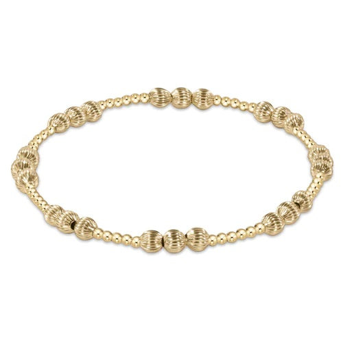 Dignity Joy Pattern 4mm Bead Bracelet-Gold