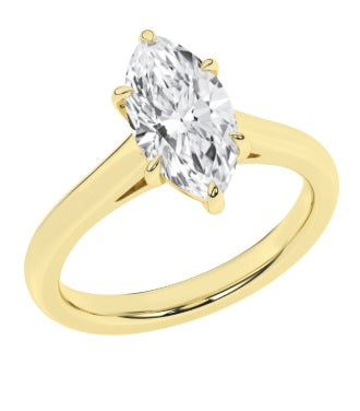 Ladies 14 Karat Yellow Gold Diamond Solitaire Engagement Ring With = 2.00Tw Marquise F VS1 Diamond Lab Grown IGI Certification #51J693092507 Size 7