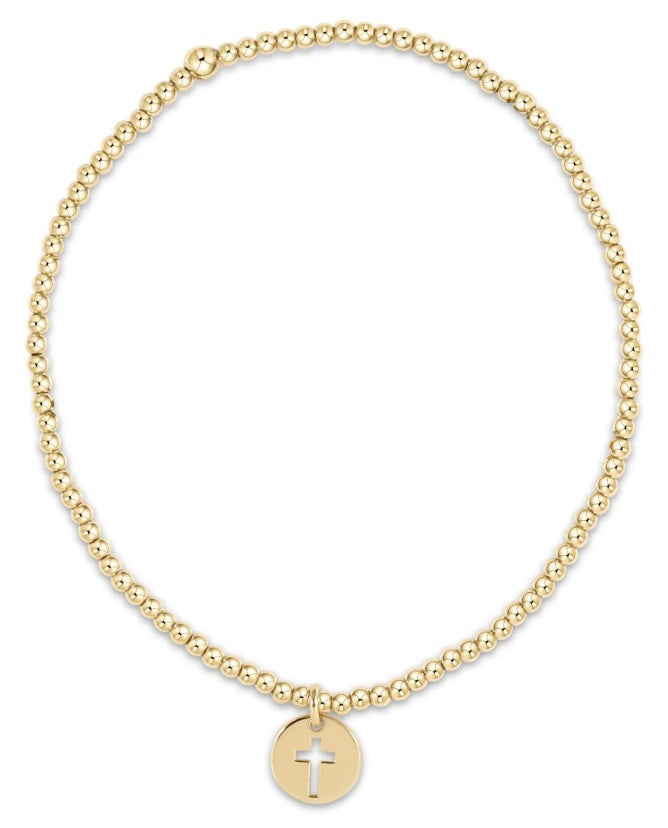 Egirl Classic Gold 2MM Bead Bracelet - Blessed Small Gold Disc