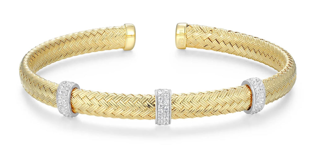Chloe Rondelle Original Matte Mesh Cuff In 14K Yellow Gold-Plated Sterling Silver