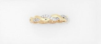 Ladies 14 Karat Yellow Stackable Band With = 0.07Tw Round G/H SI2 Diamonds Size 6