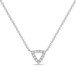 Ladies 14 Karat Yellow Gold Diamond Triangle Necklace With 0.14Tw Round H/I Si2 Diamonds With 18