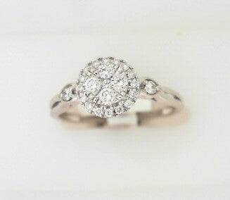 Ladies 14 Karat White Gold Diamond Promise Ring With 0.25Tw Round H/I Si2 Diamonds