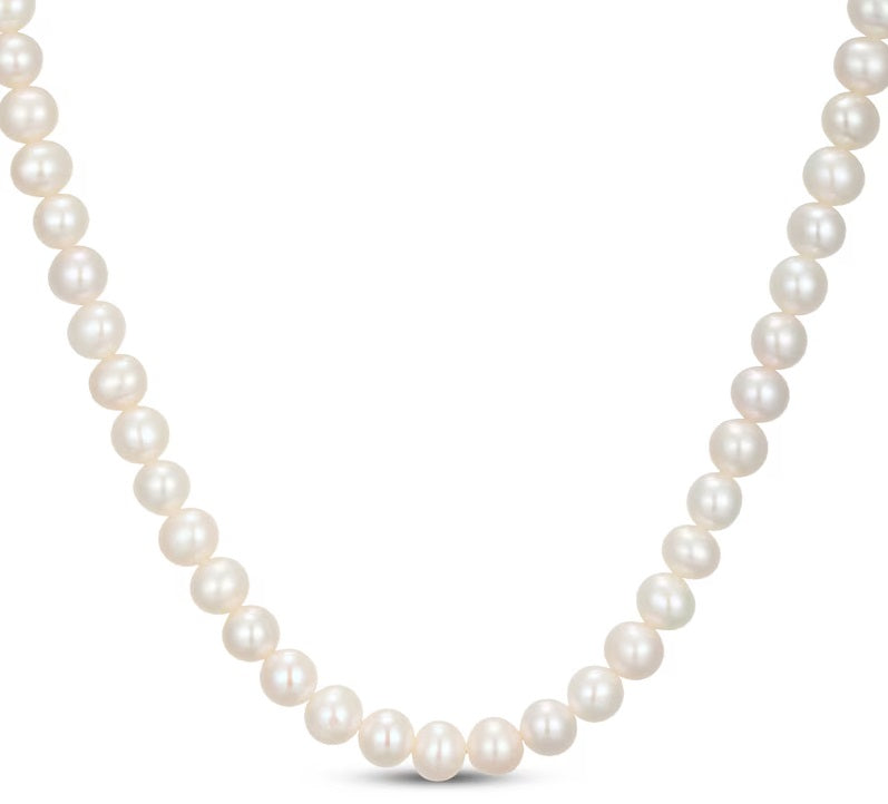 Ladies 14 Karat Yellow Gold Freshwater Pearl Strand 6-6.5MM 18