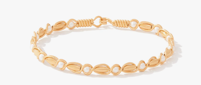 To Have And To Hold Bracelet- 14Kt Gold Artist Wire With Gold Filled Beads- Size 8