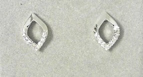 Ladies 14 Karat White Gold Fashion Diamond  Earrings With = 0.20Tw Round H/I Si2 Diamonds