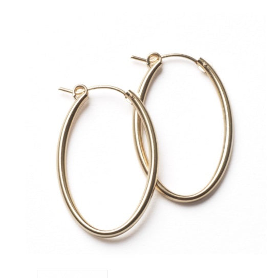 Gold Filled Oval Hoop Earrings