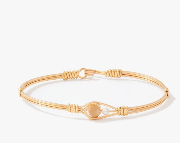 Always By My Side Bracelet- 14K Gold Artist Wire - Mother Of pearl 8.00