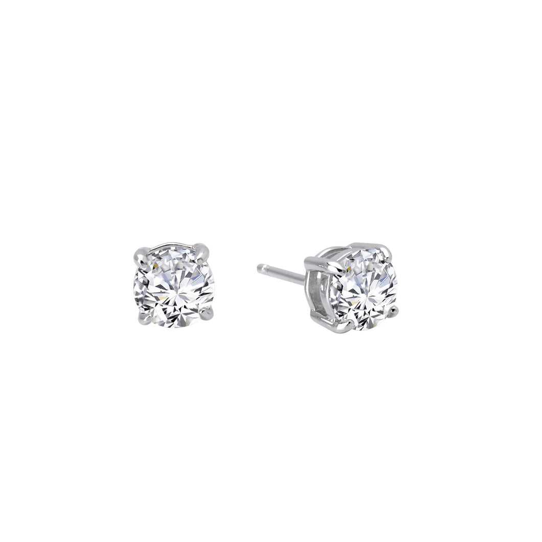 Sterling Silver Rhodium Plated Lassaire Stud Earrings 1.50 TCW