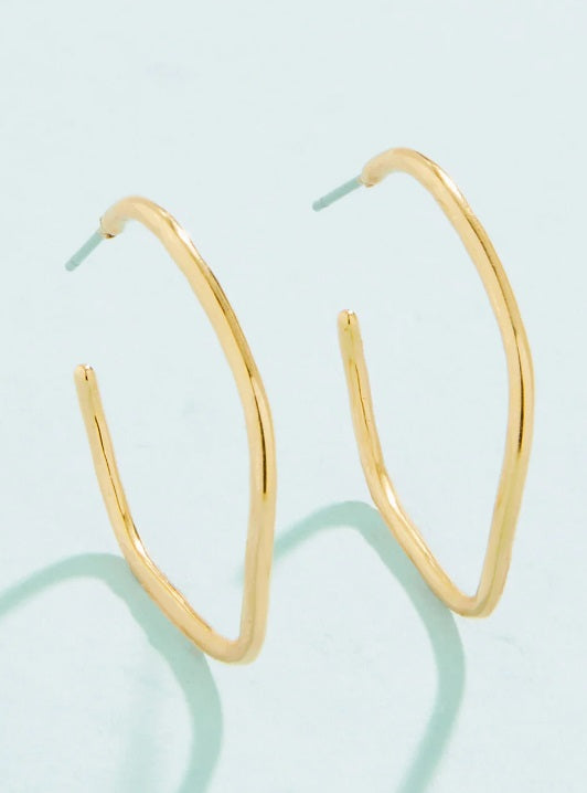 Ripple Wave Hoop Earrings 32mm
